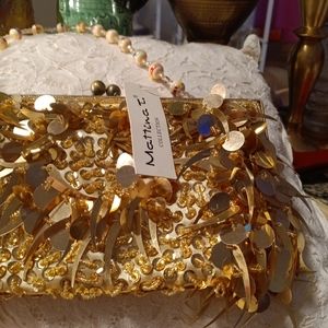Martina T Gold Sequin Clutch